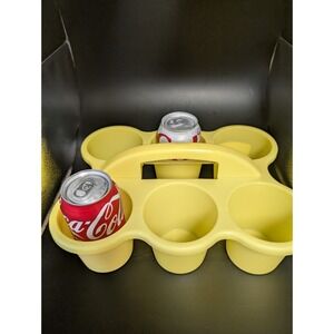 Cup / Beer / Drink Caddy w/Handle Picnics, Beach, Office, Home &UBER Eats YELLOW